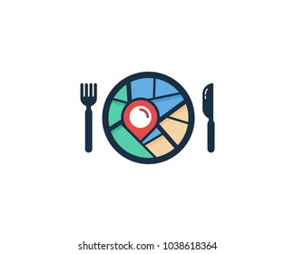 Map Food Icon Logo Design Element