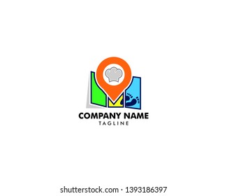 Map Food Icon Logo Design Element