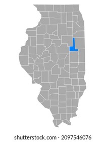 Map of Ford in Illinois on white