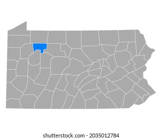 Karte des Waldes in Pennsylvania auf Weiß