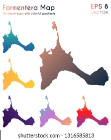 Map of Formentera with beautiful gradients. Appealing set of island maps. Majestic vector illustration.