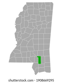 Mapa de Forrest en Mississippi en blanco