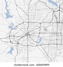 Map Fort Worth City. Texas Roads