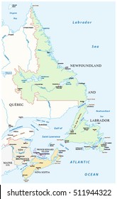  Map Of The Four Canada Atlantic Provinces