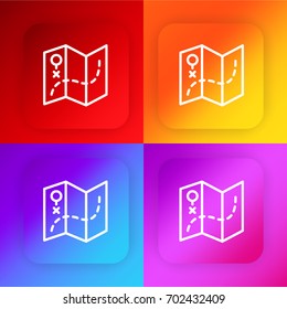 Map four color gradient app icon set