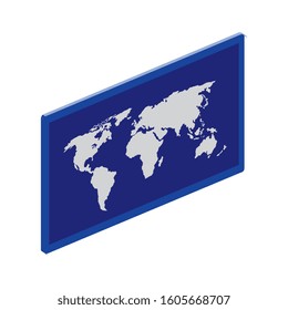 map in frame isolated icon vector illustration design