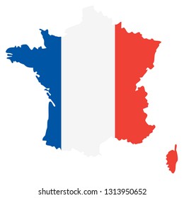 Mapa de Francia con bandera