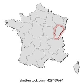 Map - France, Franche-Comte