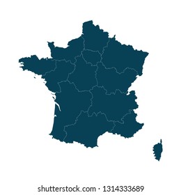 Map of France - High detailed on white background. Abstract design vector illustration eps 10.