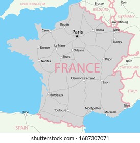 Map of France. Illustration vector