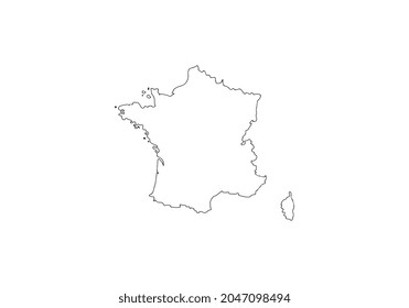 Map of France. Isolated vector illustration.