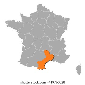 Map - France, Languedoc-Roussillon