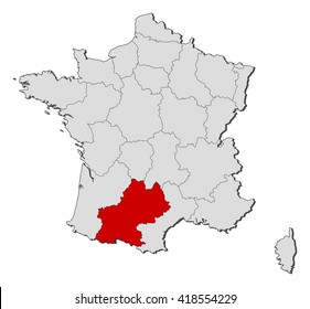 Map - France, Midi-Pyrenees