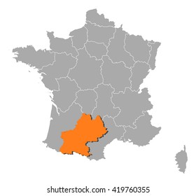 Map - France, Midi-Pyrenees