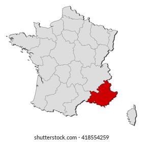 Map - France, Provence-Alpes-Cote d Azur