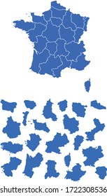 Map of France with provinces