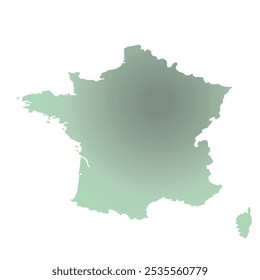 Map of France, sign silhouette. World map Globe. Vector Illustration isolated on white background. Europe continent.