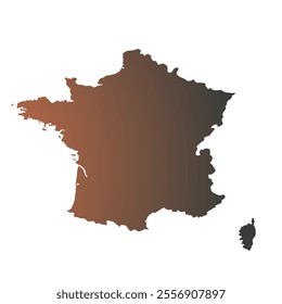 Map of France, sign silhouette. World map Globe. Vector Illustration isolated on white background. Europe continent.