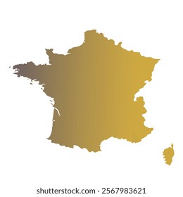 Map of France, sign silhouette. World map Globe. Vector Illustration isolated on white background. Europe continent.