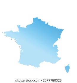 Map of France, sign silhouette. World map Globe. Vector Illustration isolated on white background. Europe continent.