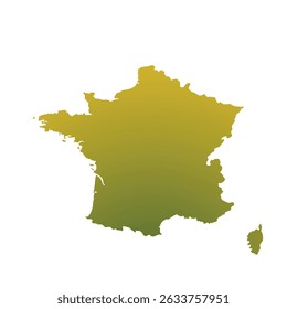 Map of France, sign silhouette. World map Globe. Vector Illustration isolated on white background. Europe continent.