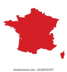 Map of France, sign silhouette. World map Globe. Vector Illustration isolated on white background. Europe continent.