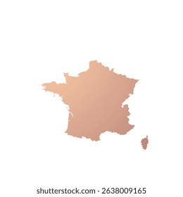 Map of France, sign silhouette. World map Globe. Vector Illustration isolated on white background. Europe continent.