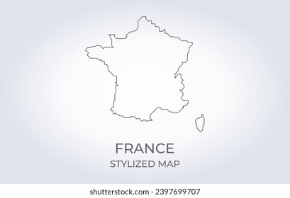 Map of France in a stylized minimalist style. Simple illustration of the country map.