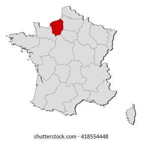 Map - France, Upper Normandy