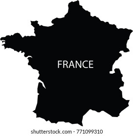 Map of France vector black on white background