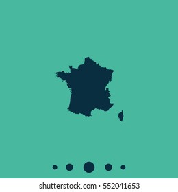 Mapa del icono vector de Francia.