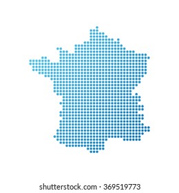 Map Of France, Vector Icon In Blue Color