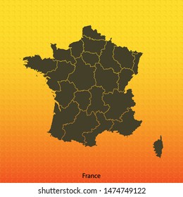 map of France . vector illustration