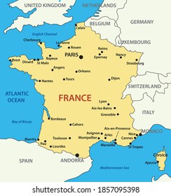 map of France - vector illustration