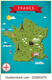 Map Of France Vector Illustration