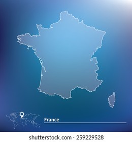 Map of France - vector illustration