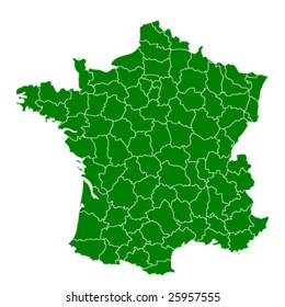 Map of France - vector illustration