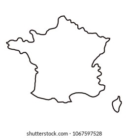 Map of France. France map in white background