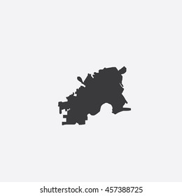 Map of Frankfort City Vector Illustration
