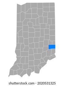 Mapa de Franklin en Indiana en blanco