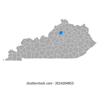 Map of Franklin in Kentucky on white background