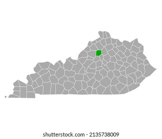 Karte von Franklin in Kentucky auf Weiß