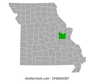 Map of Franklin in Missouri on white