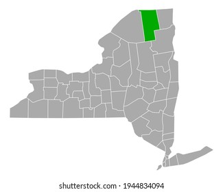 Map of Franklin in New York on white