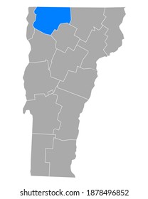 Map of Franklin in Vermont on white