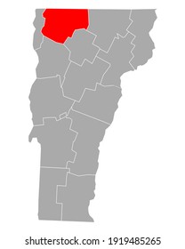 Map of Franklin in Vermont on white