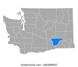 Mapa de Franklin en Washington en blanco