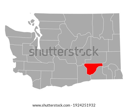 Map of Franklin in Washington on white