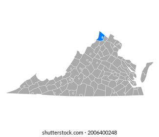 Mapa de Frederick en Virginia en blanco