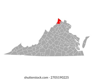 Map of Frederick in Virginia on white